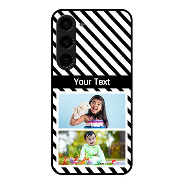 Galaxy S23 5G Photo Printing on Glass Case - Black And White Stripes Design Galaxy S23 5G Photo Printing on Glass Case - Black And White Stripes Design
