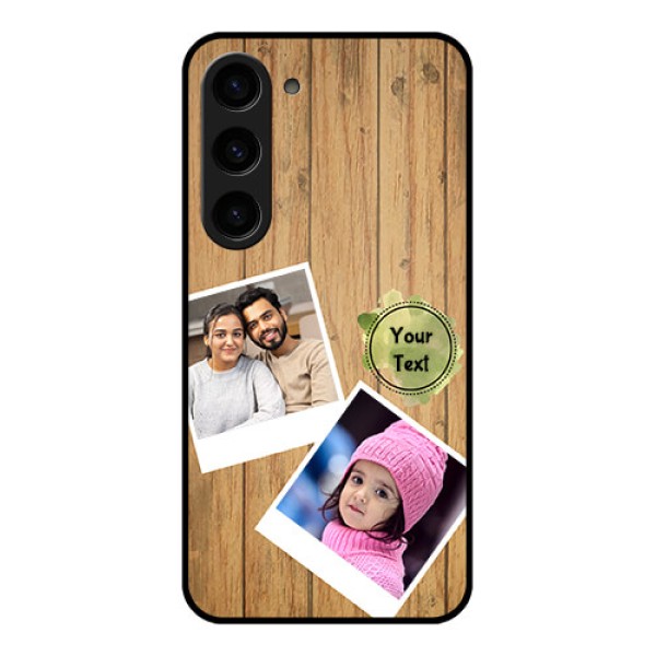 Galaxy S23 5G Custom Glass Phone Case - Wooden Texture Design
