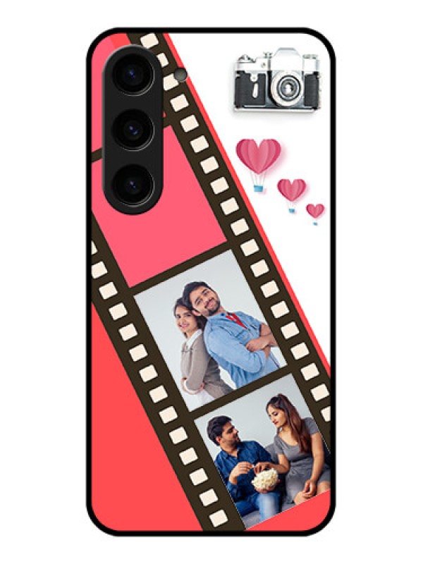 Custom Galaxy S23 5G Personalized Glass Phone Case - 3 Image Holder with Film Reel