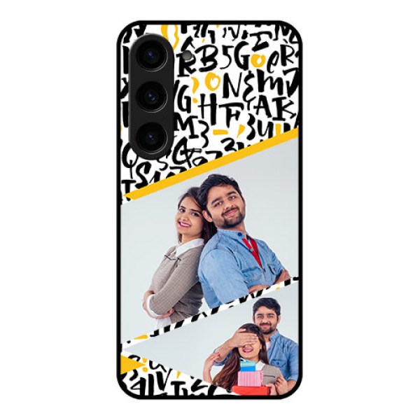 Galaxy S23 5G Custom Glass Mobile Case - Letters Pattern Design