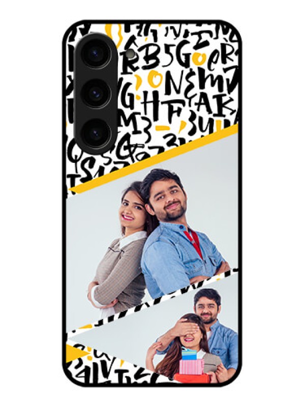 Custom Galaxy S23 5G Custom Glass Mobile Case - Letters Pattern Design