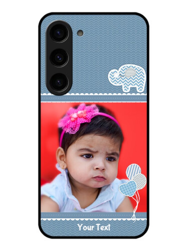Custom Galaxy S23 5G Photo Printing on Glass Case - with Kids Pattern Design