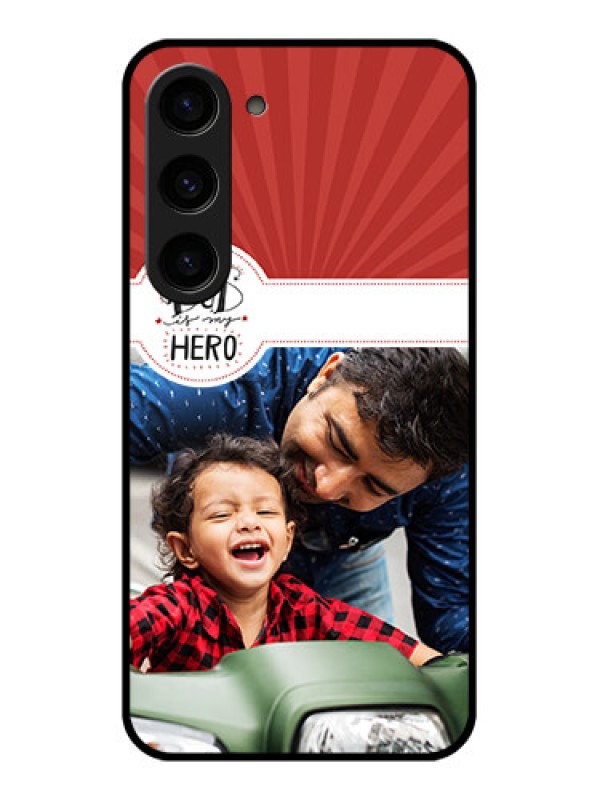 Custom Galaxy S23 5G Photo Printing on Glass Case - My Dad Hero Design