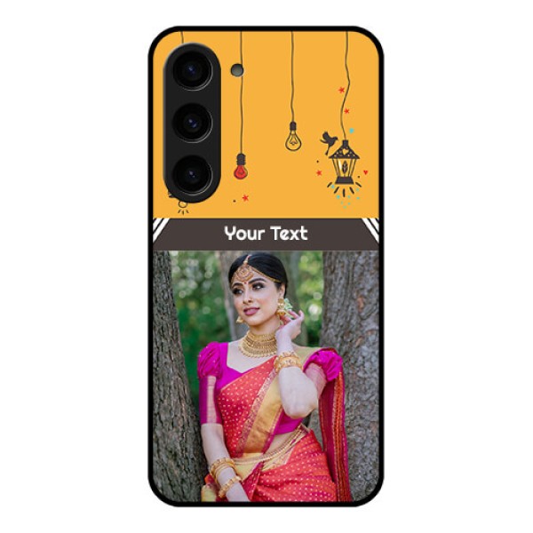 Galaxy S23 5G Custom Glass Mobile Case - with Family Picture and Icons