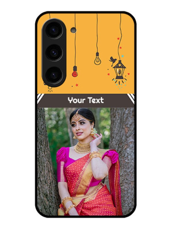 Custom Galaxy S23 5G Custom Glass Mobile Case - with Family Picture and Icons