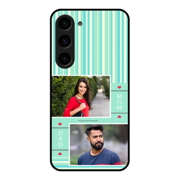 Galaxy S23 5G Custom Glass Phone Case - Mom & Dad Pic Design Galaxy S23 5G Custom Glass Phone Case - Mom & Dad Pic Design