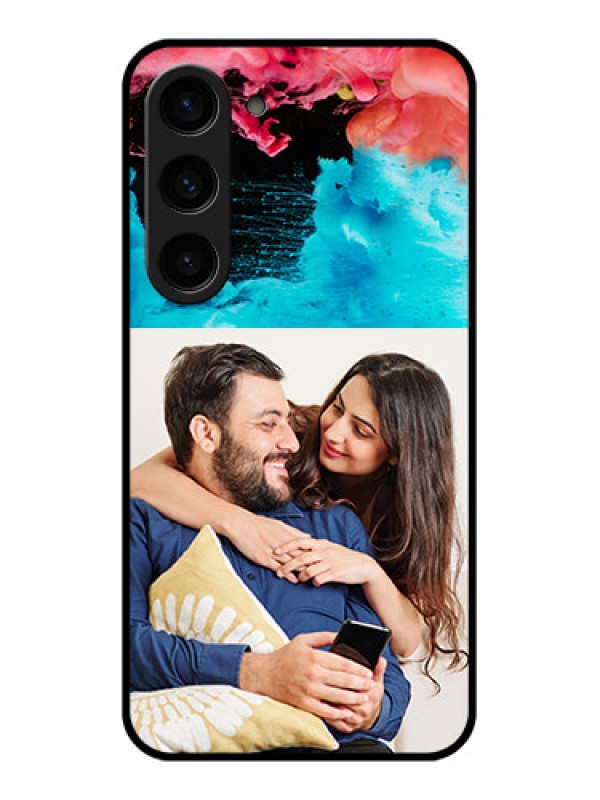 Custom Galaxy S23 5G Custom Glass Mobile Case - Quote with Acrylic Painting Design