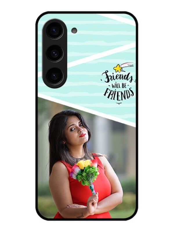 Custom Galaxy S23 5G Custom Glass Phone Case - Friends Picture Icon Design