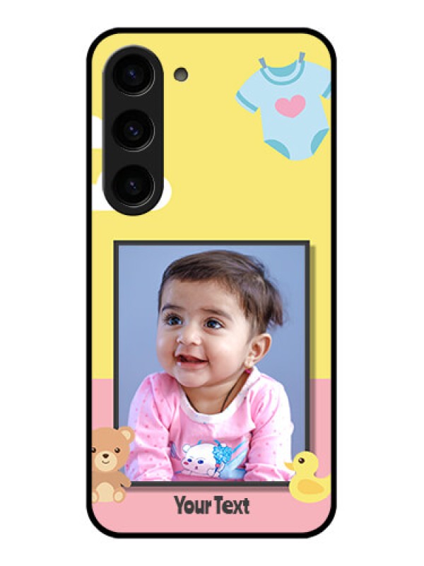 Custom Galaxy S23 5G Photo Printing on Glass Case - Kids 2 Color Design