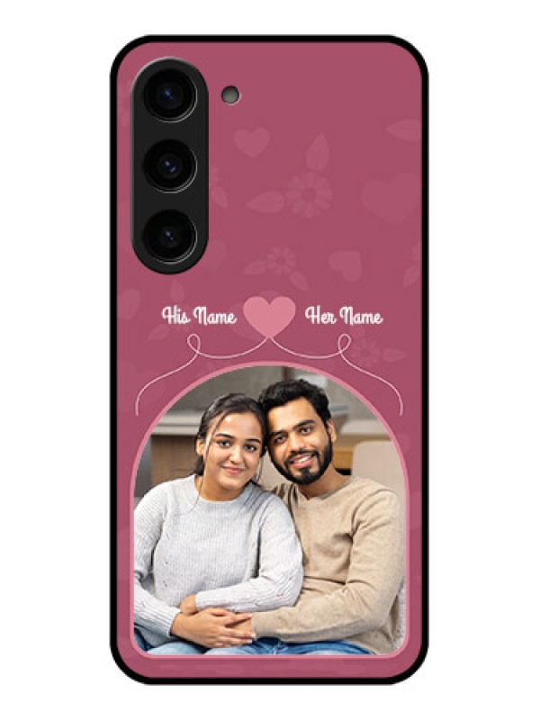 Custom Galaxy S23 5G Photo Printing on Glass Case - Love Floral Design