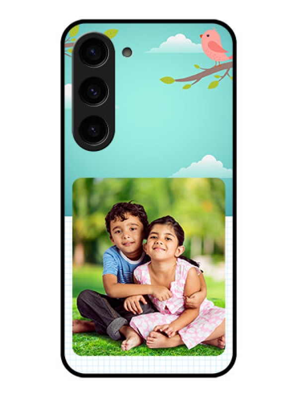 Custom Galaxy S23 5G Photo Printing on Glass Case - Doodle love Design