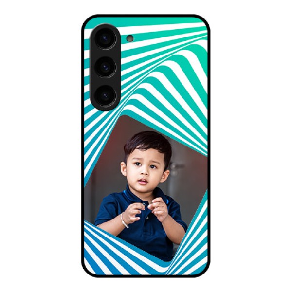 Galaxy S23 5G Personalized Glass Phone Case - Abstract Spiral Design