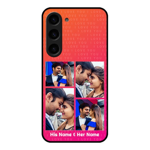 Galaxy S23 5G Custom Glass Phone Case - I Love You Pink Design