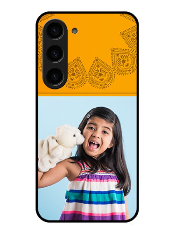 Custom Galaxy S23 5G Personalized Glass Phone Case - Photo Wedding Design