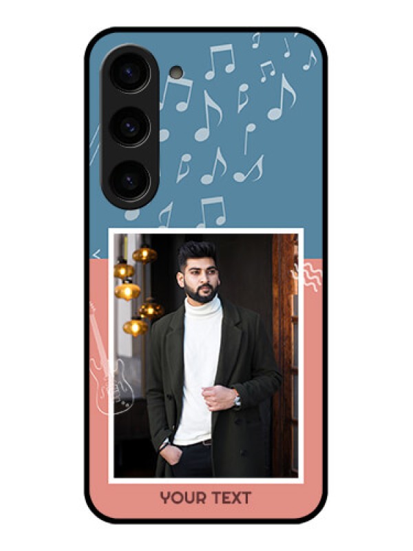 Custom Galaxy S23 5G Photo Printing on Glass Case - with Color Musical Note Design