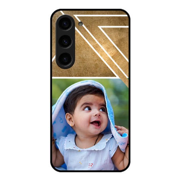 Galaxy S23 5G Personalized Glass Phone Case - Gradient Abstract Texture Design