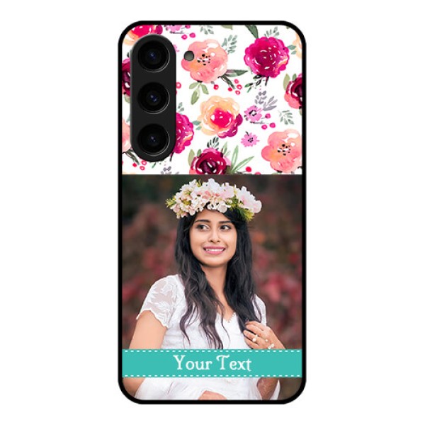 Galaxy S23 5G Custom Glass Phone Case - Watercolor Floral Design