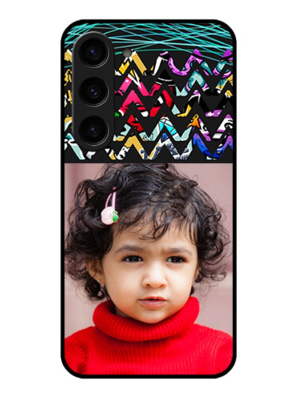Custom Galaxy S23 5G Personalized Glass Phone Case - Neon Abstract Design