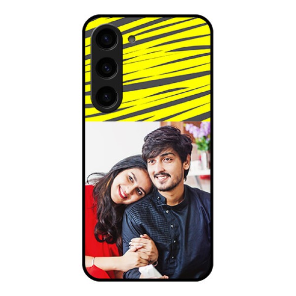 Galaxy S23 5G Photo Printing on Glass Case - Yellow Abstract Design