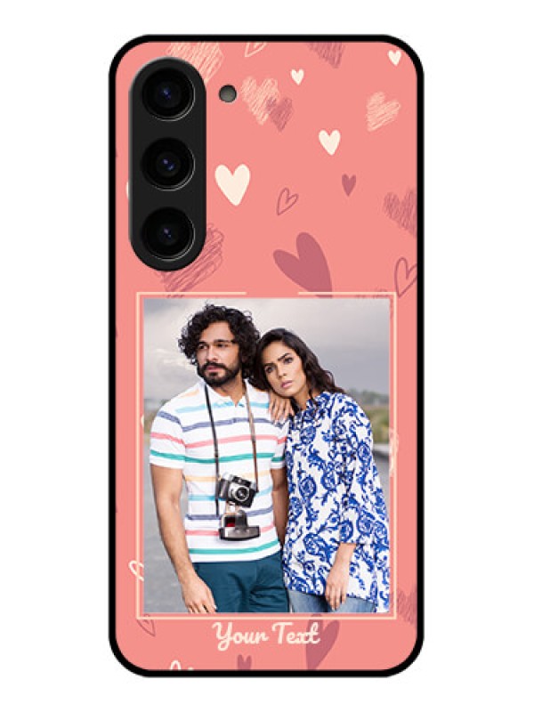 Custom Galaxy S23 5G Custom Glass Phone Case - Love doodle art Design