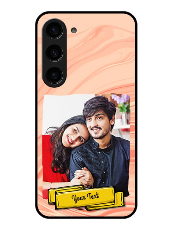 Custom Galaxy S23 5G Personalized Glass Phone Case - Marble Texture Design