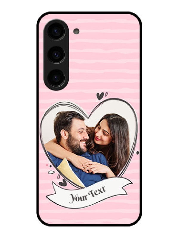 Custom Galaxy S23 5G Custom Glass Phone Case - Vintage Heart Design