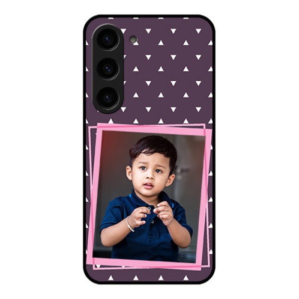 Galaxy S23 5G Custom Glass Mobile Case - Triangle Pattern Dotted Design
