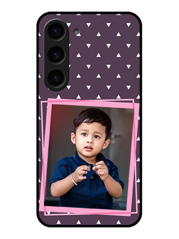 Custom Galaxy S23 5G Custom Glass Mobile Case - Triangle Pattern Dotted Design