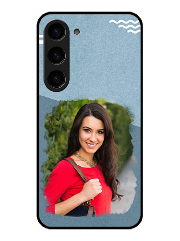 Custom Galaxy S23 5G Custom Glass Mobile Case - Grunge Line Art Design