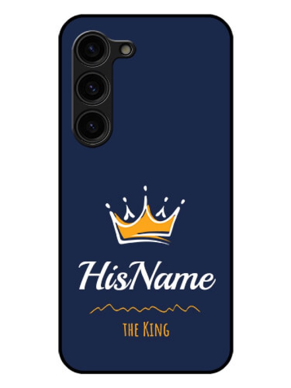 Custom Galaxy S23 5G Glass Phone Case King with Name