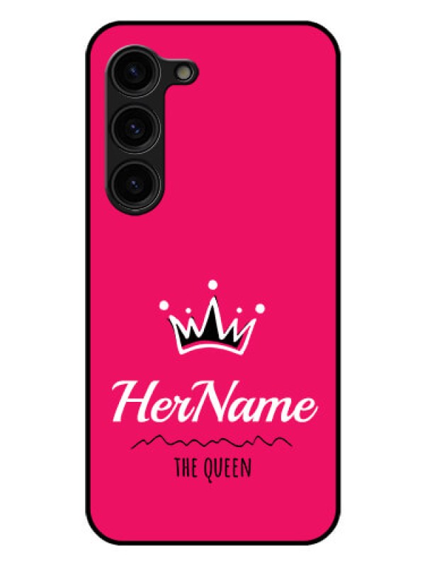 Custom Galaxy S23 5G Glass Phone Case Queen with Name