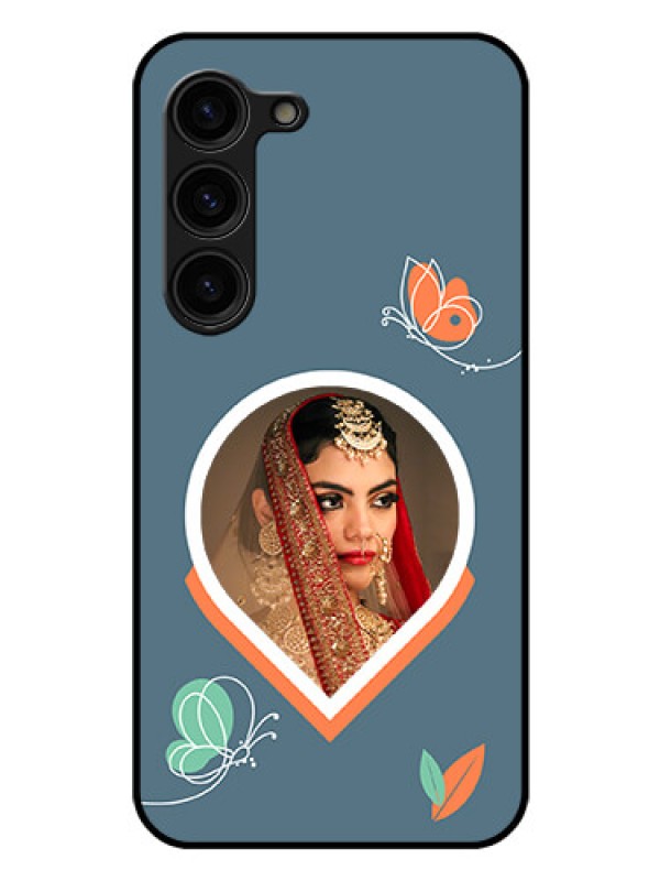 Custom Galaxy S23 5G Custom Glass Mobile Case - Droplet Butterflies Design