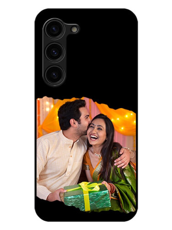 Custom Galaxy S23 5G Custom Glass Phone Case - Tear-off Design