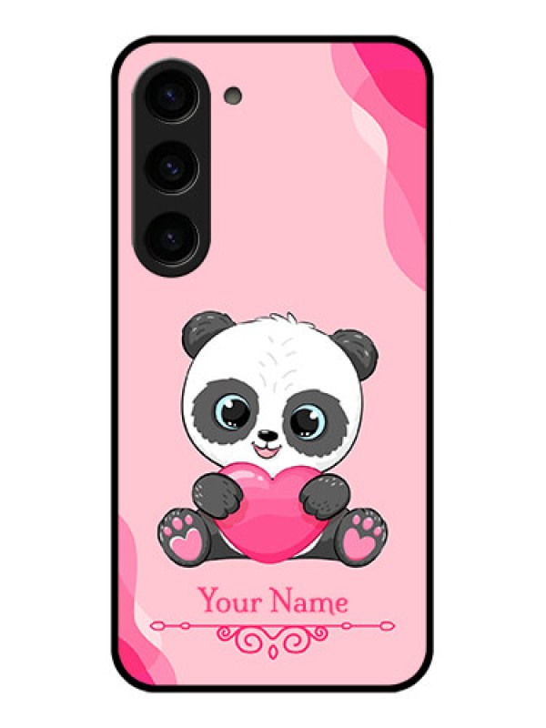 Custom Galaxy S23 5G Custom Glass Mobile Case - Cute Panda Design