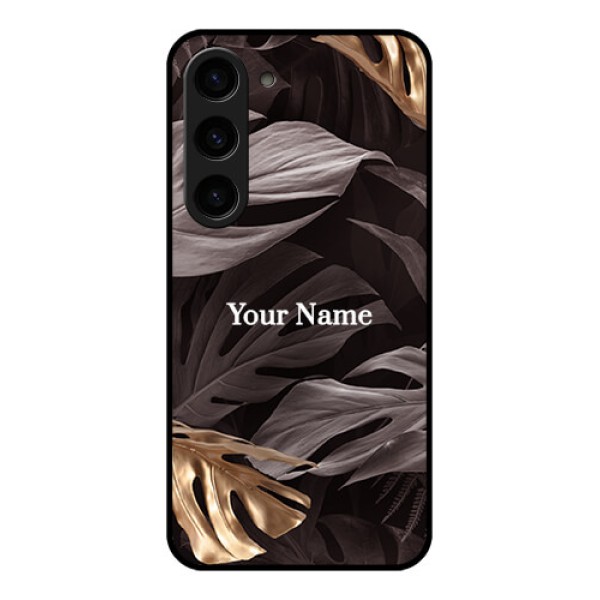 Galaxy S23 5G Personalised Glass Phone Case - Wild Leaves digital paint Design Galaxy S23 5G Personalised Glass Phone Case - Wild Leaves digital paint Design