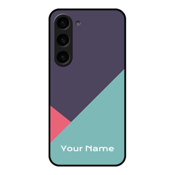 Galaxy S23 5G Custom Glass Mobile Case - Tri Color abstract Design Galaxy S23 5G Custom Glass Mobile Case - Tri Color abstract Design