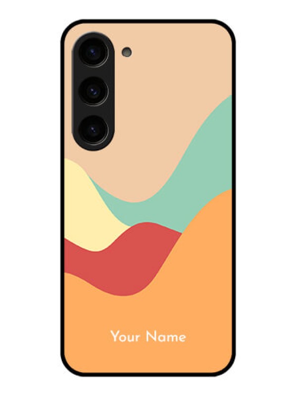 Custom Galaxy S23 5G Personalized Glass Phone Case - Ocean Waves Multi-colour Design