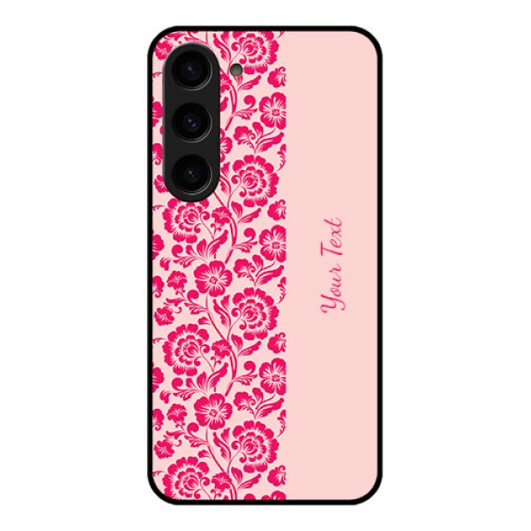 Galaxy S23 5G Custom Glass Phone Case - Attractive Floral Pattern Design Galaxy S23 5G Custom Glass Phone Case - Attractive Floral Pattern Design