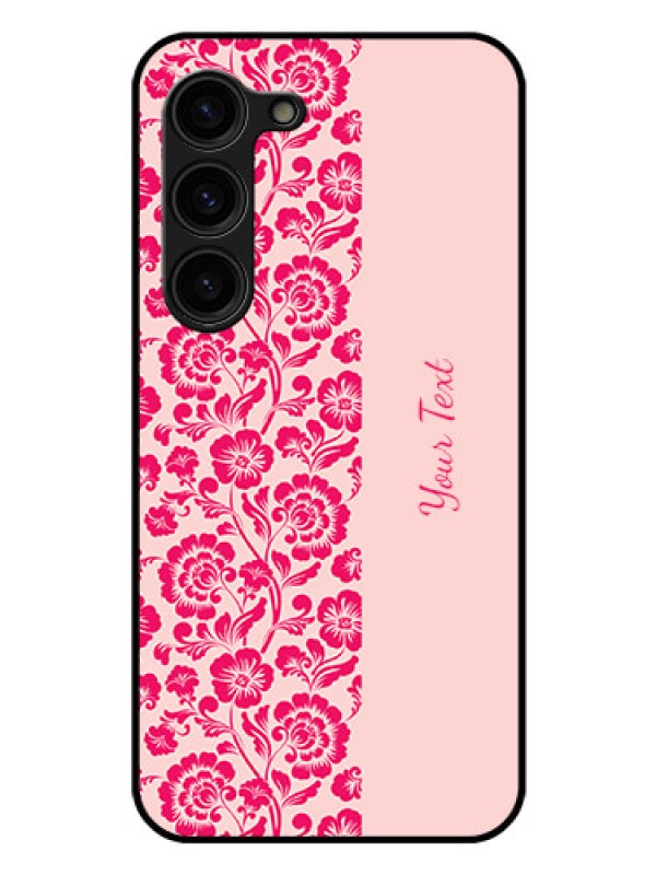 Custom Galaxy S23 5G Custom Glass Phone Case - Attractive Floral Pattern Design