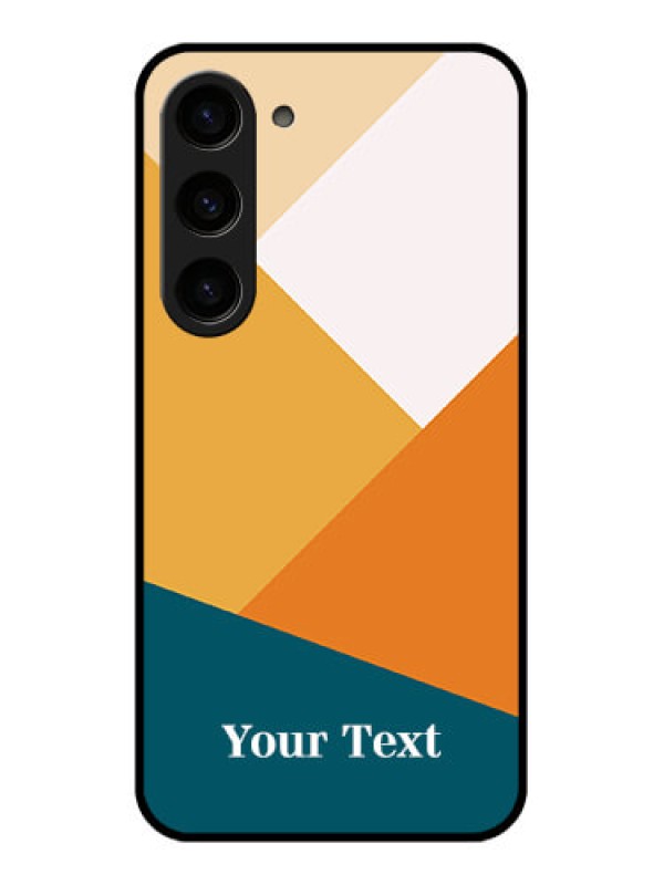 Custom Galaxy S23 5G Personalized Glass Phone Case - Stacked Multi-colour Design