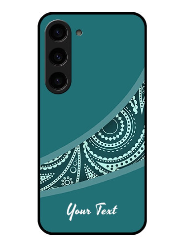 Custom Galaxy S23 5G Photo Printing on Glass Case - semi visible floral Design