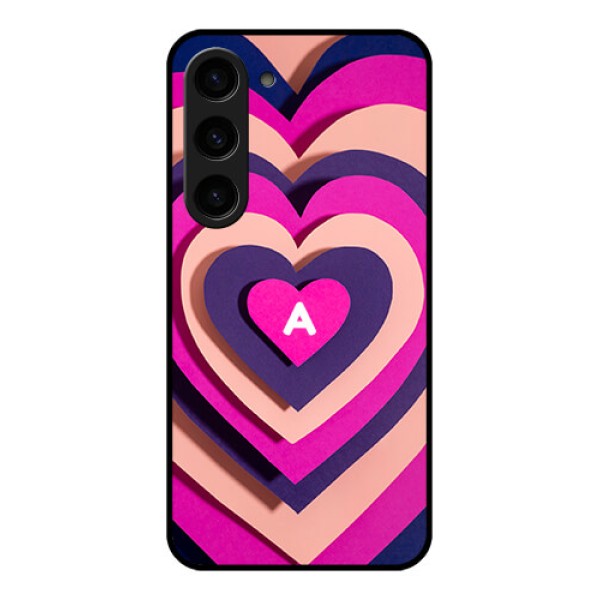 Galaxy S23 5G Custom Glass Mobile Case - Cute Heart Pattern Design