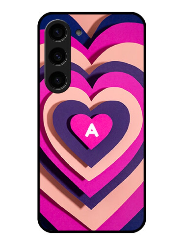 Custom Galaxy S23 5G Custom Glass Mobile Case - Cute Heart Pattern Design