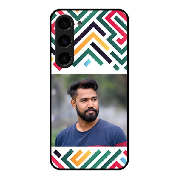 Galaxy S23 5G Personalized Glass Phone Case - Colorful Maze Pattern Design Galaxy S23 5G Personalized Glass Phone Case - Colorful Maze Pattern Design