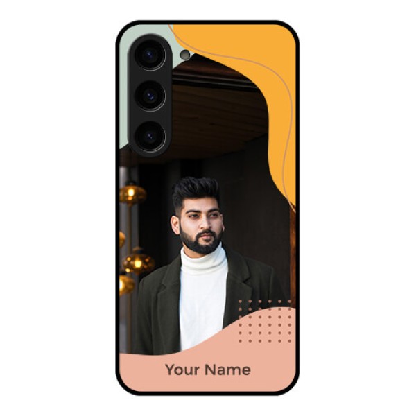 Galaxy S23 5G Personalized Glass Phone Case - Tri-coloured overlay design Galaxy S23 5G Personalized Glass Phone Case - Tri-coloured overlay design