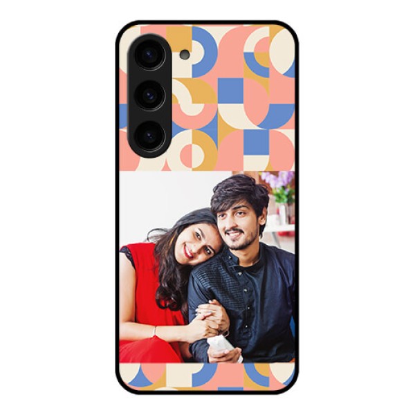 Galaxy S23 5G Photo Printing on Glass Case - Semi-circle Maze Pattern Design Galaxy S23 5G Photo Printing on Glass Case - Semi-circle Maze Pattern Design