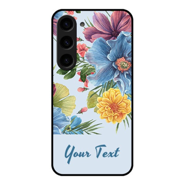 Galaxy S23 5G Custom Glass Mobile Case - Stunning Watercolored Flowers Painting Design