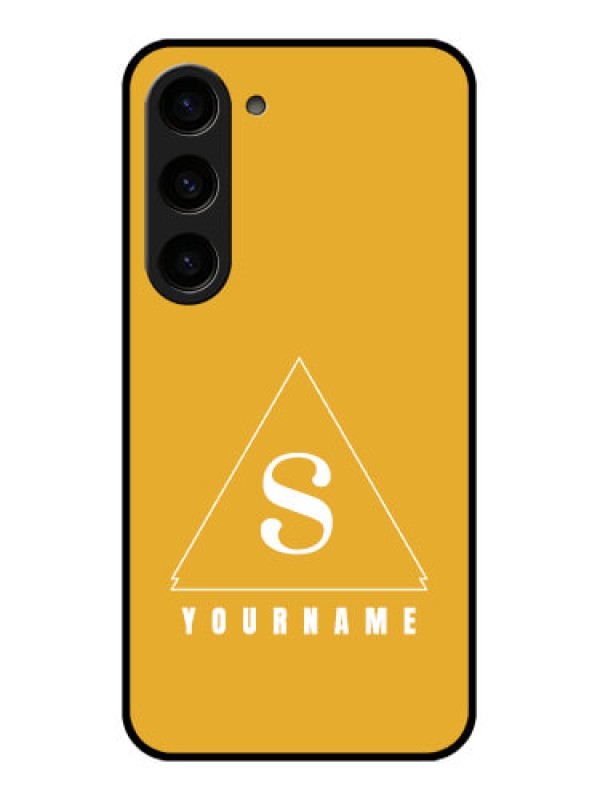Custom Galaxy S23 5G Personalized Glass Phone Case - simple triangle Design