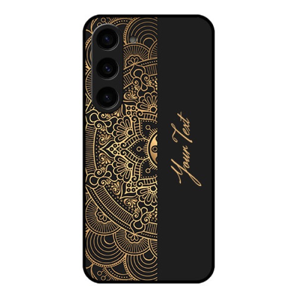 Galaxy S23 5G Photo Printing on Glass Case - Mandala art with custom text Design Galaxy S23 5G Photo Printing on Glass Case - Mandala art with custom text Design