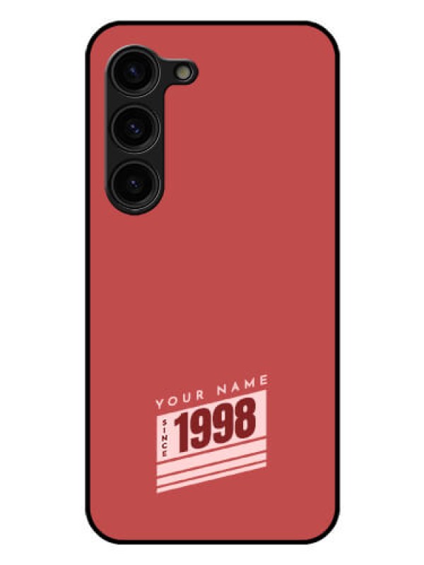 Custom Galaxy S23 5G Custom Glass Phone Case - Red custom year of birth Design